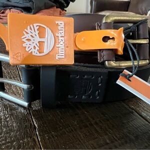 Timberland BOYS Brown & Black Leather Belts